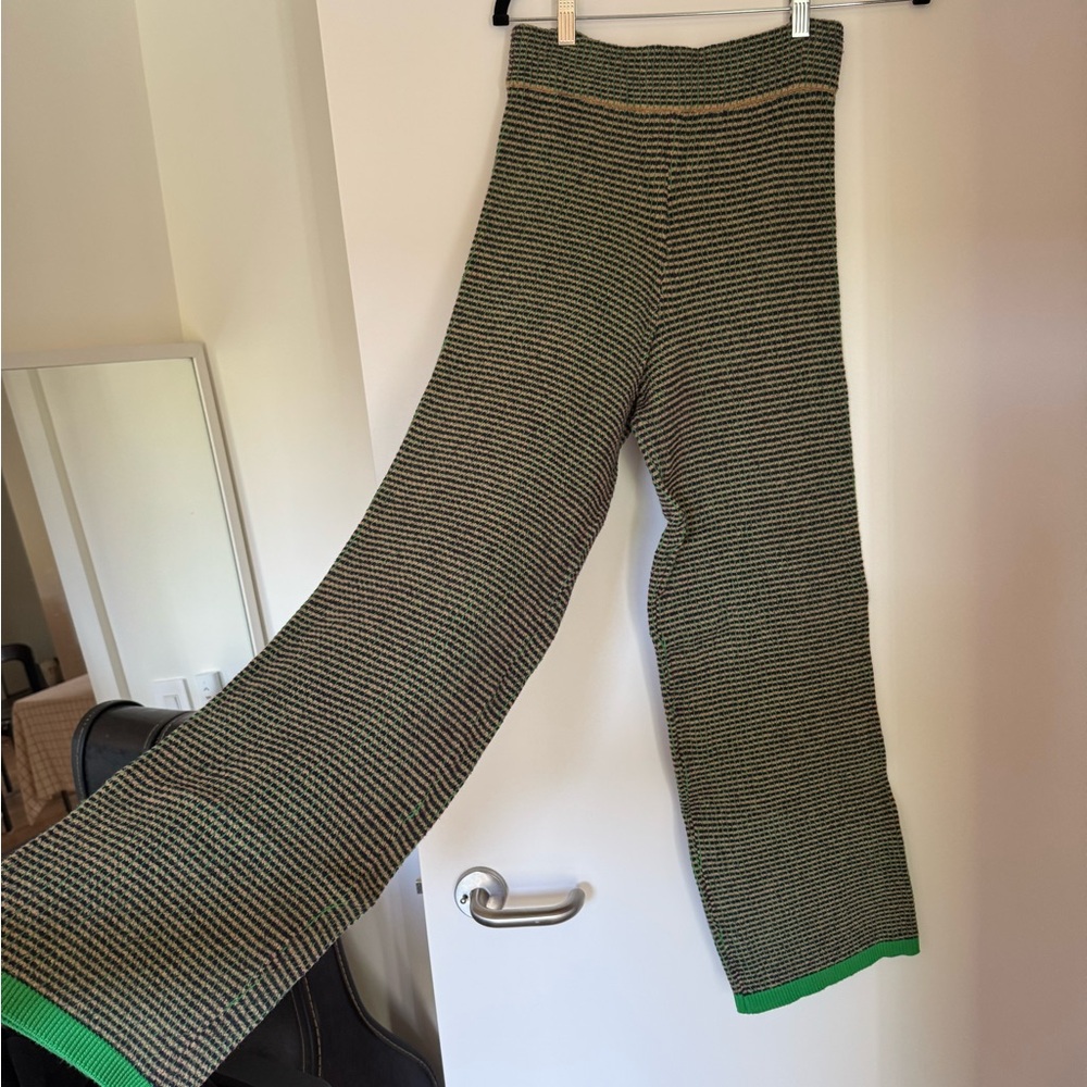 Eckhaus Latta Green and Brown Knit Pants
